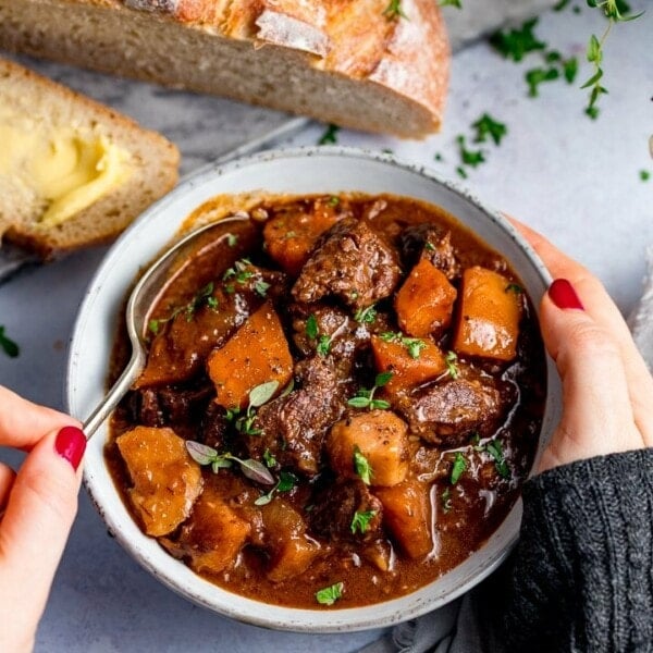 Scottish Beef Stew - cooked in the oven or crockpot. Perfect for Burns night!