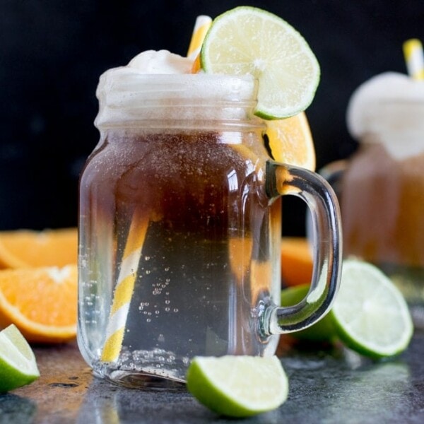 Spiced Rum Float with Lemon Sorbet - a wickedly good drink for the weekend!