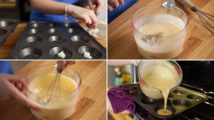 Final preparation steps for making yorkshire puddings