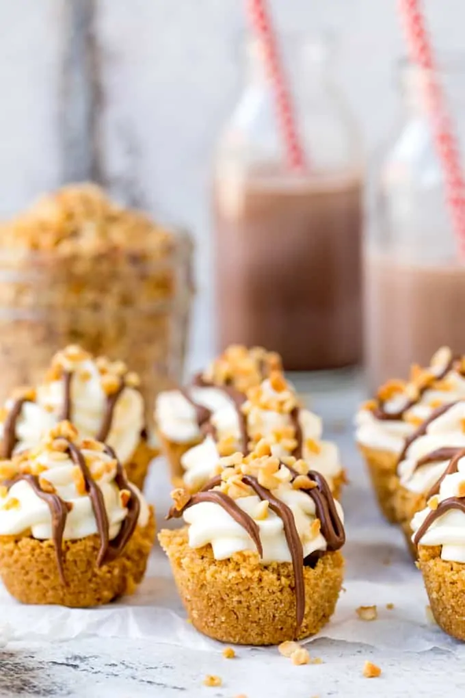 These Nutella Cookie Bites With Whipped Cream and hazelnuts are snack perfection! Perfect Party Food and easy to make gluten free too!