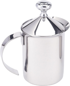 Fino Milk Creamer Frother Cappuccino Foam Pitcher with Handle and Lid