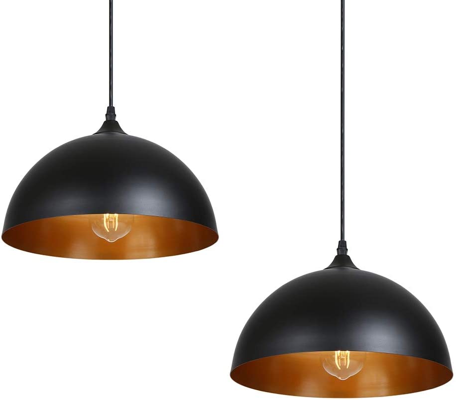 Tomshine Pendant Light Globe Metal Shade Hanging Light Fixture for Kitchen Island
